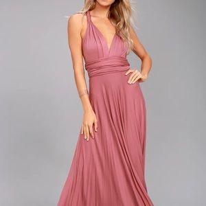 Lulu’s Tricks of the Trade Rusty Rose Maxi Dress